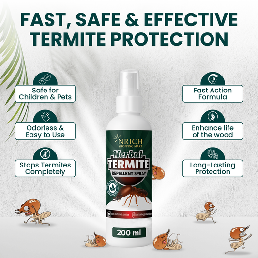 Nrich Herbal Termite Repellent - 200ml | Termite killer Spray for Home & Wood | Fast Action Pest Control Spray | Termite Control | best termite treatment do it yourself | Anti Wood Borer | No Chemical