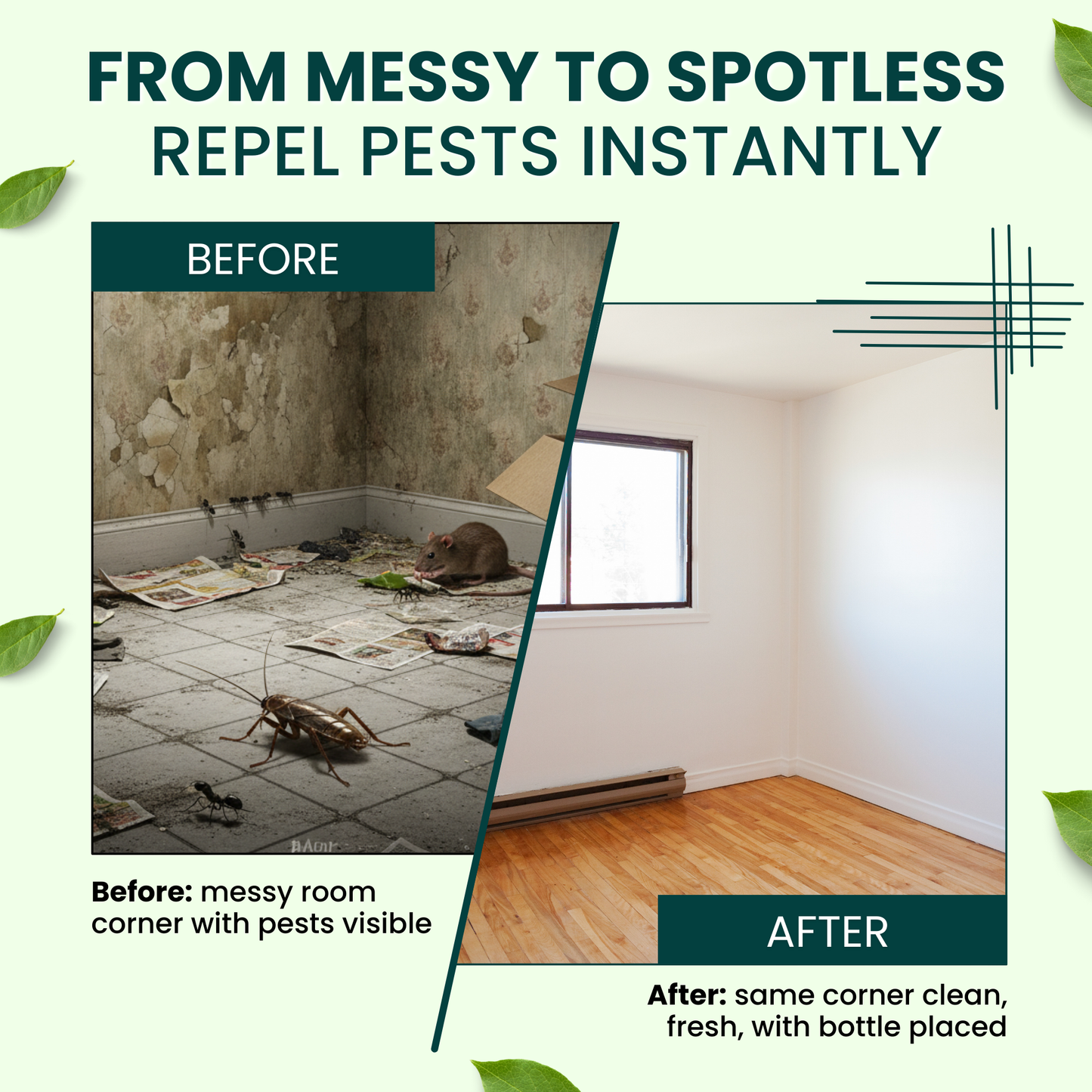 Nrich All-in-One Pest Control Spray | Rat Repellent Spray for Car & Home | Lizard, Cockroach, Ant & Bed Bug Repellent | Herbal Insect Repellent Spray | Safe Indoor & Outdoor Use