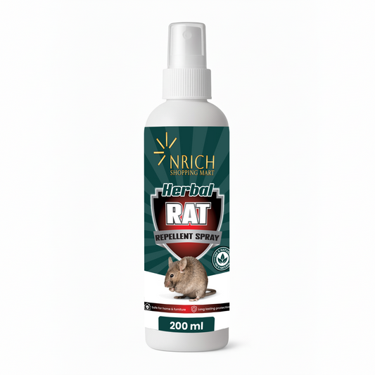 Nrich Herbal Rat Repellent Spray for Car & Home | Natural Essential Oil Formula | Safe Rodent Repellent for Car Engine, Wires & Interiors | Long-Lasting Rat Protection
